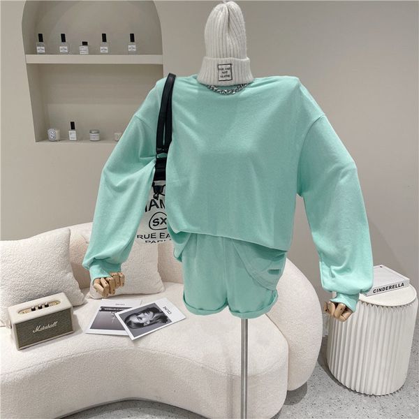 pant of two female pieces spring summer niche fashion design released round collar sweater and suit shorts, White
pant of two female pieces spring summer niche fashion design released round collar sweater and suit shorts, White