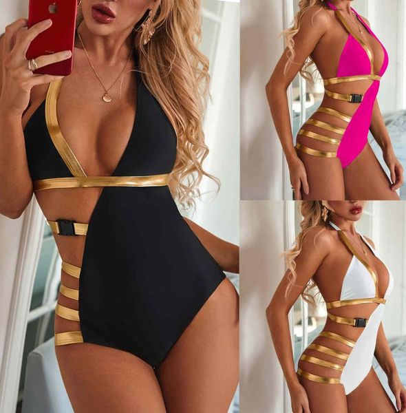women's one piece swimsuits swimwear bronzing strap stitching bathing suits pure color halter bikinis set beachwear one-piece
women's one piece swimsuits swimwear bronzing strap stitching bathing suits pure color halter bikinis set beachwear one-piece