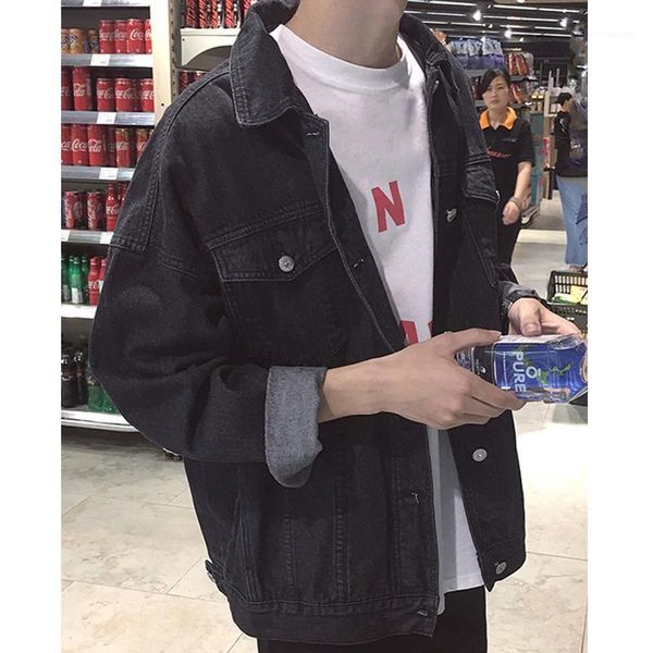 men's jackets spring and autumn 2021 trendy denim jacket korean style youth loose light blue clothes, Black;brown
men's jackets spring and autumn 2021 trendy denim jacket korean style youth loose light blue clothes, Black;brown