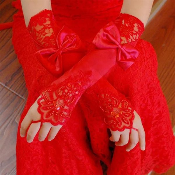 bridal gloves appliqued fingerless lace bow opera wedding accessories sequined white red women glove noivas lt082
bridal gloves appliqued fingerless lace bow opera wedding accessories sequined white red women glove noivas lt082
