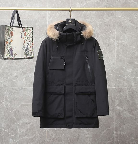men's and women's winter outdoor leisure sports down jacket white duck windproof parker long leather collar cap warm real wolf fur, Black
men's and women's winter outdoor leisure sports down jacket white duck windproof parker long leather collar cap warm real wolf fur, Black