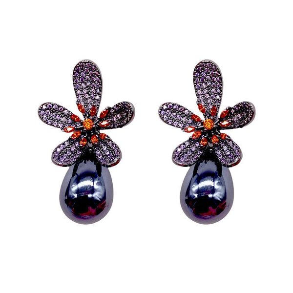 dangle & chandelier bilincolor fashion purple flower pearl drop earring for women, Silver
dangle & chandelier bilincolor fashion purple flower pearl drop earring for women, Silver