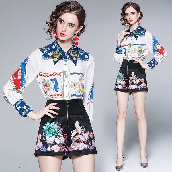 two piece dress yujie style temperament net red suit women's printed shorts shirt two-piece r5hy, White
two piece dress yujie style temperament net red suit women's printed shorts shirt two-piece r5hy, White