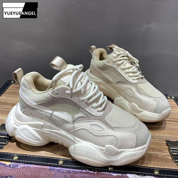 dress shoes fashion women thick platform genuine leather mesh patchwork joggers sneakers lace up outside casual female trainers, Black
dress shoes fashion women thick platform genuine leather mesh patchwork joggers sneakers lace up outside casual female trainers, Black