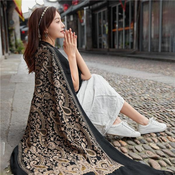 scarves shawls women autumn scarf artificial cashmere wrap pashmina embroidery flower muslim hijab muffler tassels echarpes, Blue;gray
scarves shawls women autumn scarf artificial cashmere wrap pashmina embroidery flower muslim hijab muffler tassels echarpes, Blue;gray