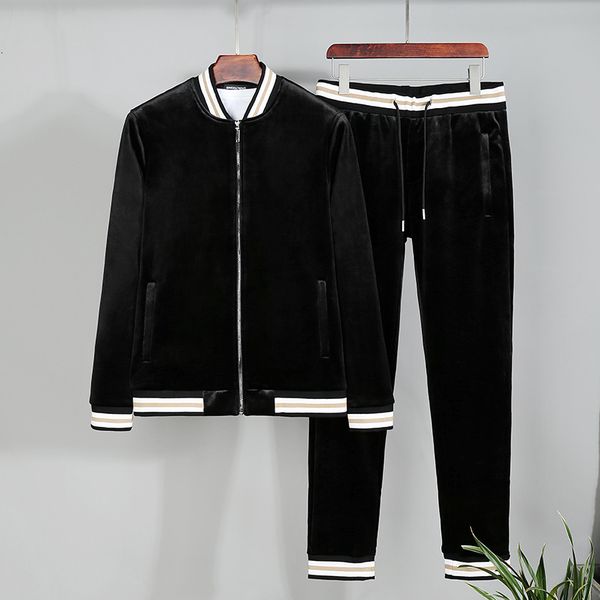 men's tracksuits high-end autumn and winter thickening in addition to velvet gold male suit trend casual business fashion tender sports, Gray
men's tracksuits high-end autumn and winter thickening in addition to velvet gold male suit trend casual business fashion tender sports, Gray