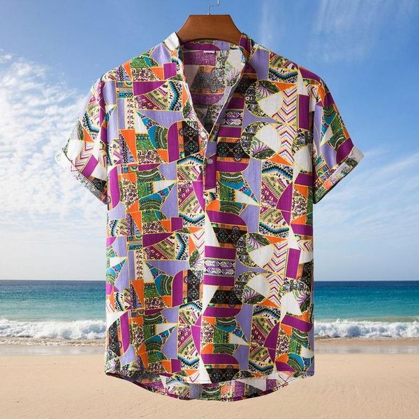 men's casual shirts fashion printed lapel short sleeve loose floral shirt neck button beach, White;black
men's casual shirts fashion printed lapel short sleeve loose floral shirt neck button beach, White;black