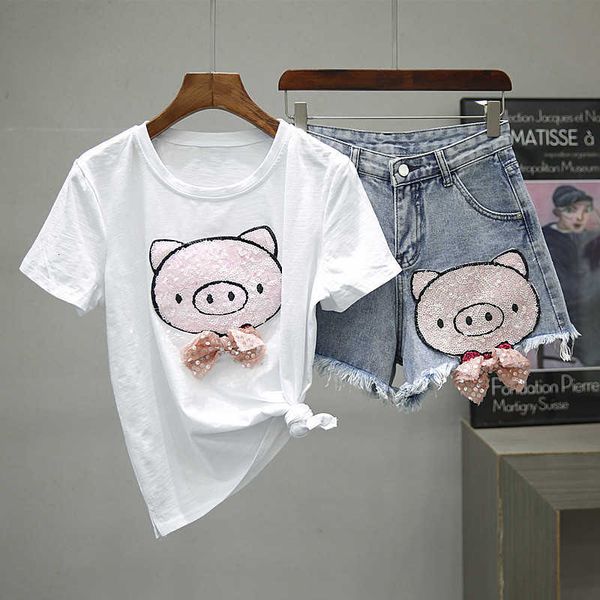 skirts women summer 2 piece set sequins cartoon pig print short sleeve t-shirt and denim shorts jk8y, Black
skirts women summer 2 piece set sequins cartoon pig print short sleeve t-shirt and denim shorts jk8y, Black