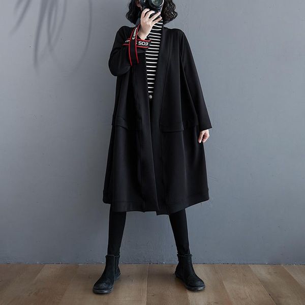 women's trench coats plus size women long jacket coat lady chic sleeve pockets outwear female casual loose windbreakers autumn cardigan, Tan;black
women's trench coats plus size women long jacket coat lady chic sleeve pockets outwear female casual loose windbreakers autumn cardigan, Tan;black