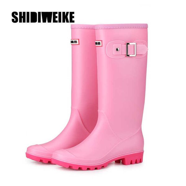 women rubber rainboots waterproof pvc work knee high rain boots flat anti-slip rubber rainy day shoes woman va153 210611, Black
women rubber rainboots waterproof pvc work knee high rain boots flat anti-slip rubber rainy day shoes woman va153 210611, Black