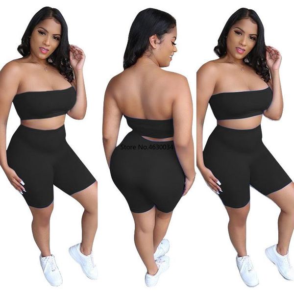 solid sporty women two pieces sets summer tracksuits strapless tee +jogger shorts leggings suit fitness outfit piece dress, White
solid sporty women two pieces sets summer tracksuits strapless tee +jogger shorts leggings suit fitness outfit piece dress, White
