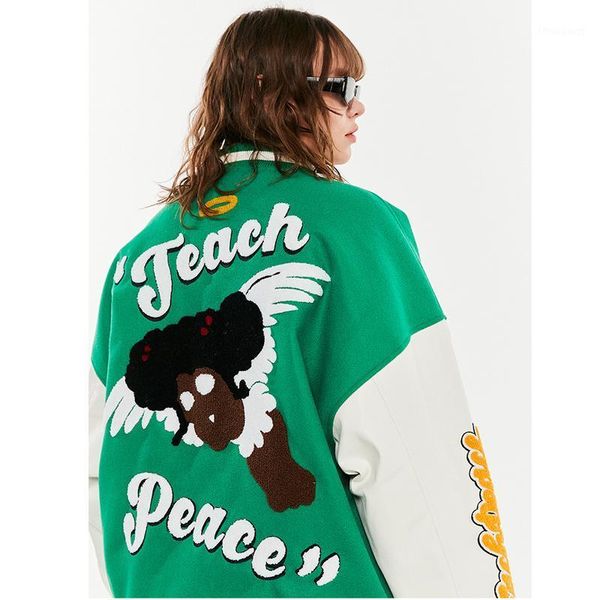 women's jackets plus size embroidery 2021 printed bomber jacket women casual hip hop baseball furry patchwork harajuku street, Black;brown
women's jackets plus size embroidery 2021 printed bomber jacket women casual hip hop baseball furry patchwork harajuku street, Black;brown