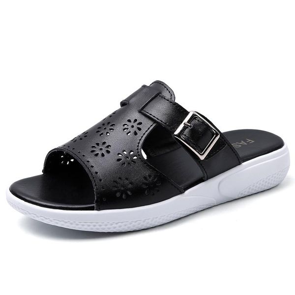 sandals hollow split leather women breathable with buckle summer women's shoes outdoor luxury slippers ladies wedge, Black
sandals hollow split leather women breathable with buckle summer women's shoes outdoor luxury slippers ladies wedge, Black