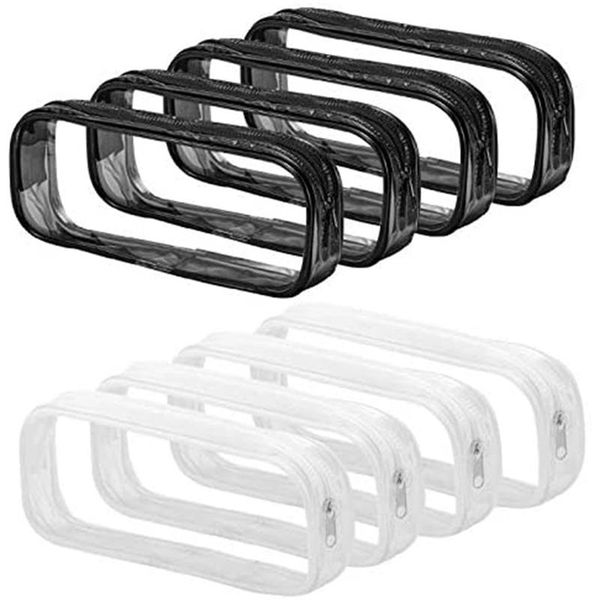pencil bags 8 pieces clear pvc pen case with zipper, portable transparent bag makeup pouch
pencil bags 8 pieces clear pvc pen case with zipper, portable transparent bag makeup pouch