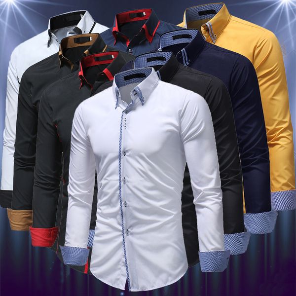 style mens long sleeve business shirt double collar season shirt fashion party shirt office work, White;black
style mens long sleeve business shirt double collar season shirt fashion party shirt office work, White;black