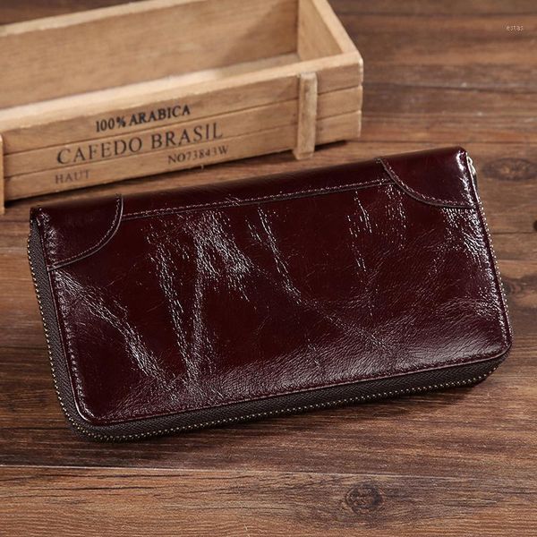 wallets real cowhide leather zipper men vintage genuine clutch wallet male purse large capacity men's card holder1, Red;black
wallets real cowhide leather zipper men vintage genuine clutch wallet male purse large capacity men's card holder1, Red;black