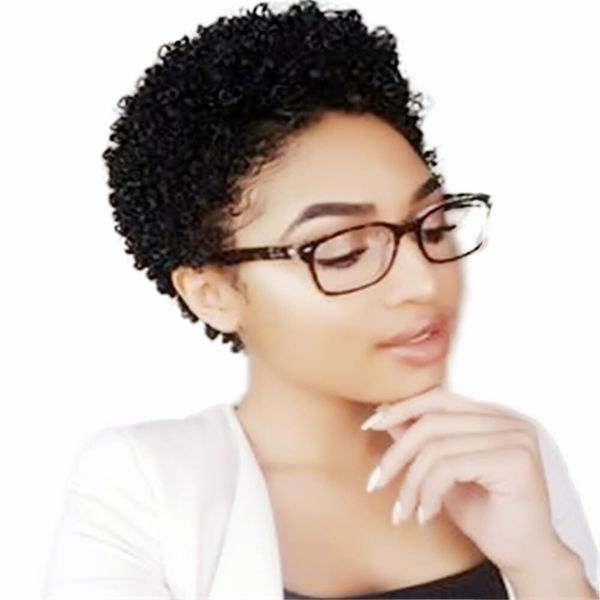 afro pixie kinky curly wig for black women fashion short curl wave human hair cut natural virgin machine made wig, Black;brown
afro pixie kinky curly wig for black women fashion short curl wave human hair cut natural virgin machine made wig, Black;brown