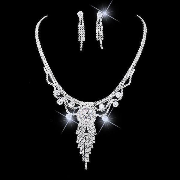 earrings & necklace yizili fashion bridal wedding jewelry sets crystal rhinestone round shape luxury 2pcs set t012, Silver
earrings & necklace yizili fashion bridal wedding jewelry sets crystal rhinestone round shape luxury 2pcs set t012, Silver