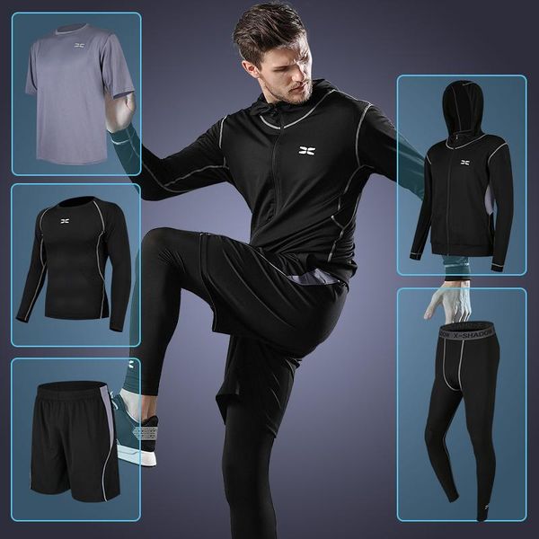 men's tracksuits 5 pcs tracksuit gym fitness compression sports suit clothes running jogging sport wear exercise workout tights quick d, Gray
men's tracksuits 5 pcs tracksuit gym fitness compression sports suit clothes running jogging sport wear exercise workout tights quick d, Gray