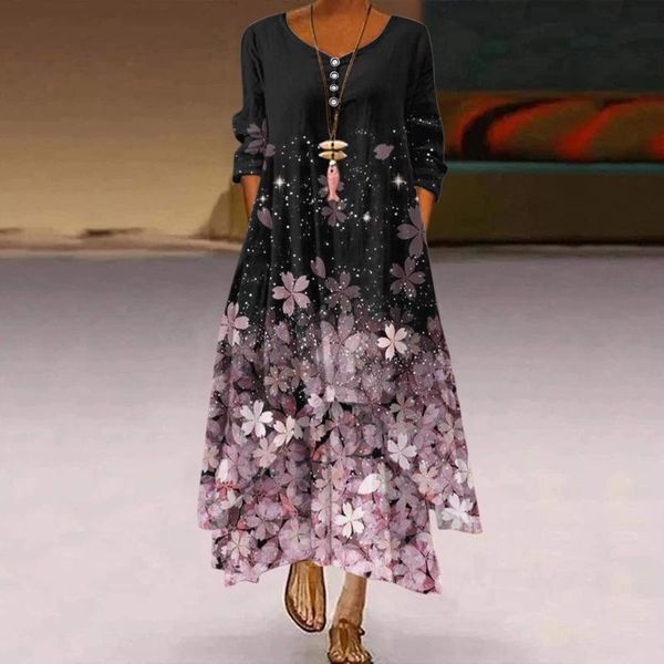 casual dresses women 2021 loose pocket boho vintage ruffles beprinted dress full long sleeve spring party beach maxi plus sizes, Black;gray
casual dresses women 2021 loose pocket boho vintage ruffles beprinted dress full long sleeve spring party beach maxi plus sizes, Black;gray