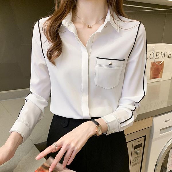 korean women shirts woman chiffon blouses long sleeve white office lady pocket shirt blouse plus size xxl women's &
korean women shirts woman chiffon blouses long sleeve white office lady pocket shirt blouse plus size xxl women's &