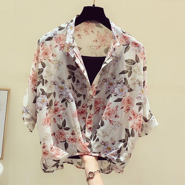 women's blouses & shirts chiffon two-pieces women blouse summer 2021 design floral batwing sleeved loose elegant office lady pulls outw, White
women's blouses & shirts chiffon two-pieces women blouse summer 2021 design floral batwing sleeved loose elegant office lady pulls outw, White