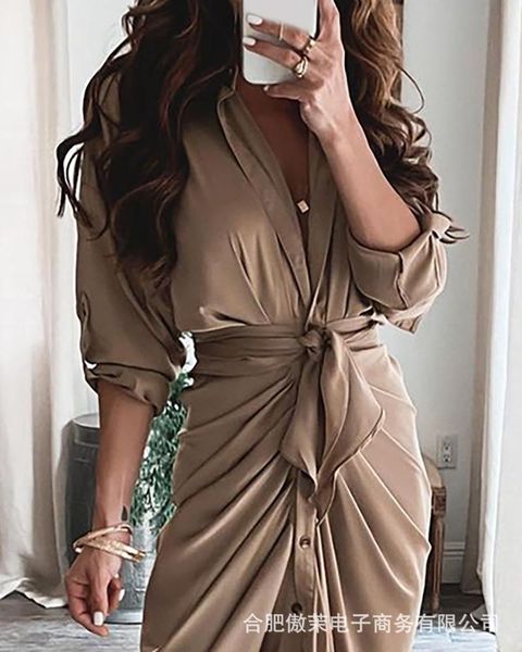 casual dresses women long sleeve plain slit shirt dress maxi for 2021, Black;gray
casual dresses women long sleeve plain slit shirt dress maxi for 2021, Black;gray