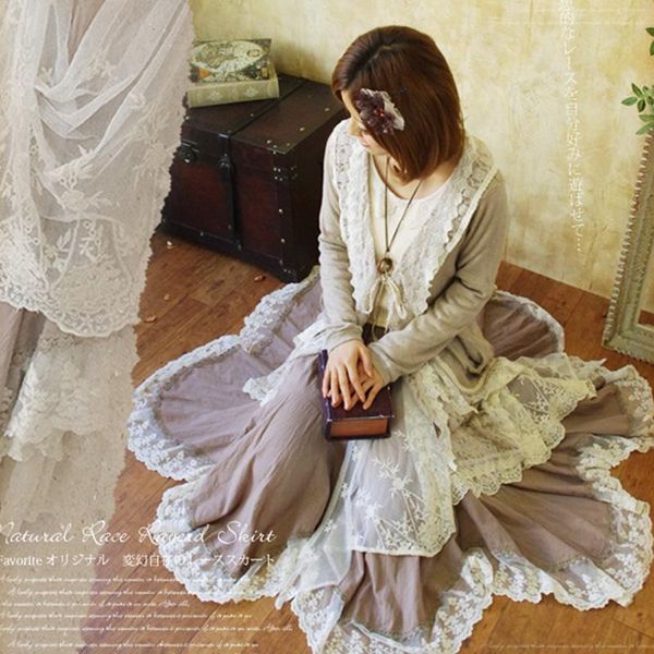 skirts mori girl pleated skirt women clothing asymmetrical cotton patchwork lace embroidery casual female kawaii princess a180, Black
skirts mori girl pleated skirt women clothing asymmetrical cotton patchwork lace embroidery casual female kawaii princess a180, Black