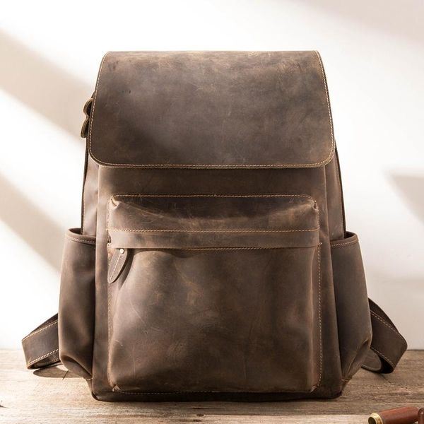 backpack crazy horse leather men's bag men distressed retro british casual male travel computer
backpack crazy horse leather men's bag men distressed retro british casual male travel computer