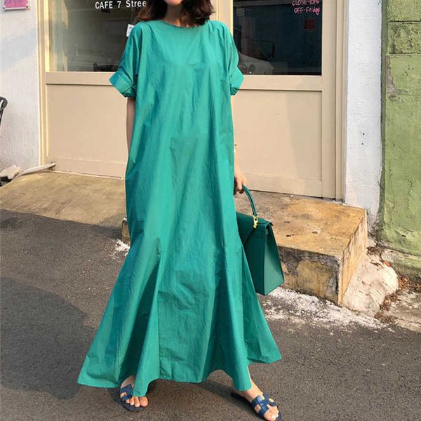 women summer dress oversized chic o-neck high waist korean style elegant vintage fishtail green long dress streetwear 210527, Black;gray
women summer dress oversized chic o-neck high waist korean style elegant vintage fishtail green long dress streetwear 210527, Black;gray