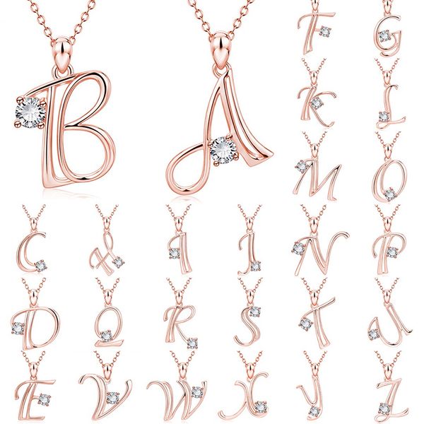 charm a-z letter cubic zirconia necklace pendant creative alphabet rose gold necklace for women long chain jewelry, Silver
charm a-z letter cubic zirconia necklace pendant creative alphabet rose gold necklace for women long chain jewelry, Silver