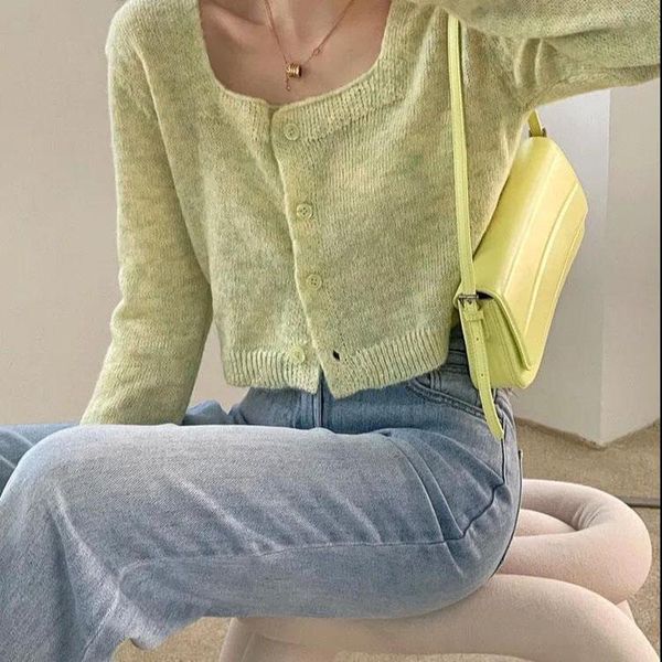 women's knits & tees avocado green mohair knitted cardigan women japanese spring autumn crop sweater jacket fashion square neck long sl, White
women's knits & tees avocado green mohair knitted cardigan women japanese spring autumn crop sweater jacket fashion square neck long sl, White