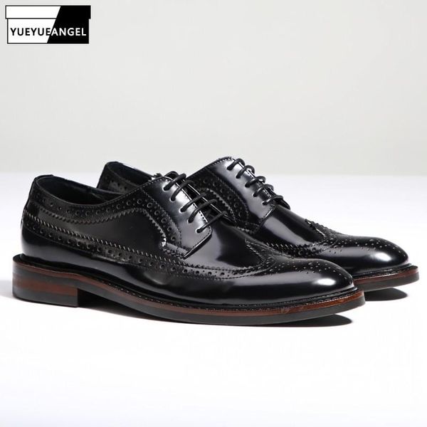 british style mens genuine leather derby shoes carved design lace up round toe cowhide korean casual dress, Black
british style mens genuine leather derby shoes carved design lace up round toe cowhide korean casual dress, Black