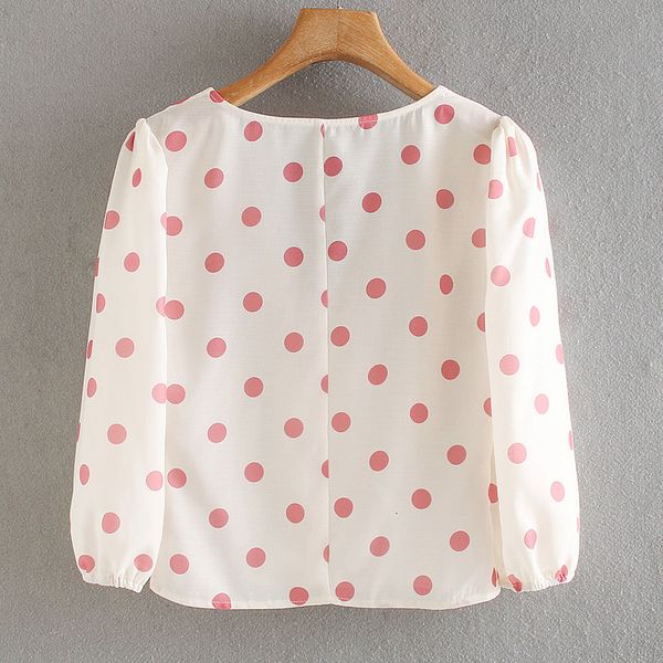 blouses v-neck single breasted retro polka dot long sleeve sunscreen female shirt harajuku sweet casual holiday chic women's, White
blouses v-neck single breasted retro polka dot long sleeve sunscreen female shirt harajuku sweet casual holiday chic women's, White