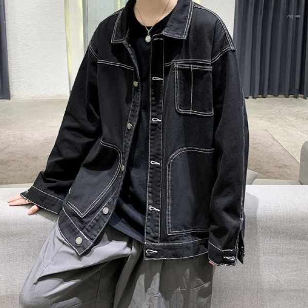 spring and autumn tooling denim jacket male korean version loose wild long sleeve student mens fashion clothing trends men's jackets, Black;brown
spring and autumn tooling denim jacket male korean version loose wild long sleeve student mens fashion clothing trends men's jackets, Black;brown
