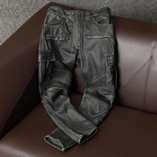genuine leather pants men real cowhide vintage motorcycle trousers plus size 5xl autumn 2021 pantalon cuir homme pph2316 men's, Black
genuine leather pants men real cowhide vintage motorcycle trousers plus size 5xl autumn 2021 pantalon cuir homme pph2316 men's, Black