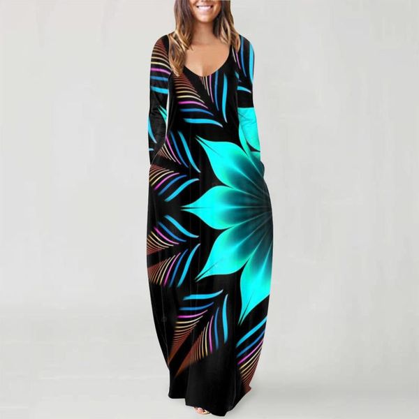 casual dresses fashion print women summer long maxi dress spaghetti straps sleeveless pockets beach plus size pullover, Black;gray
casual dresses fashion print women summer long maxi dress spaghetti straps sleeveless pockets beach plus size pullover, Black;gray