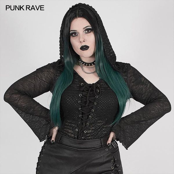 plus size t-shirt punk rave women's perspective printed dark mesh hooded adjusted eyelet rope gothic horn shape cuffs
plus size t-shirt punk rave women's perspective printed dark mesh hooded adjusted eyelet rope gothic horn shape cuffs