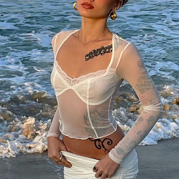 women's t-shirt fashion y2k lace trim mesh crop 90s aesthetics patchwork square neck long sleeve white tees summer t-shirts
women's t-shirt fashion y2k lace trim mesh crop 90s aesthetics patchwork square neck long sleeve white tees summer t-shirts