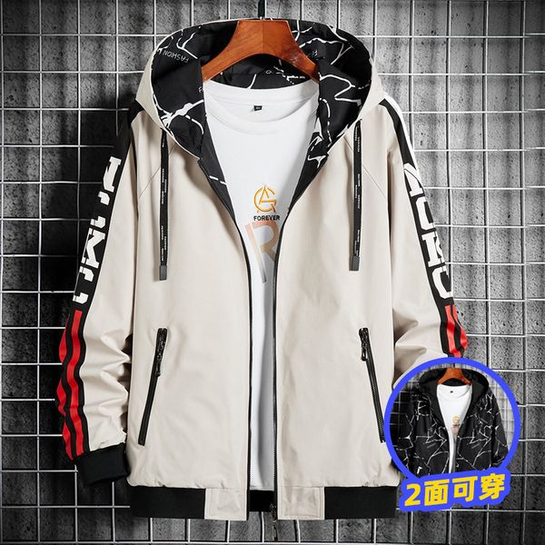 spring and autumn wear hooded et on both sid, men's korean sports coat, loose ins leisure fashion brand cloth, Black;brown
spring and autumn wear hooded et on both sid, men's korean sports coat, loose ins leisure fashion brand cloth, Black;brown
