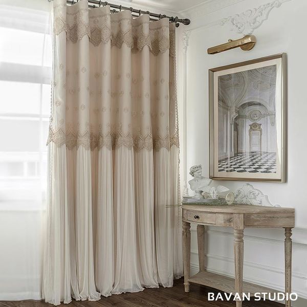 light luxury european style princess curtains 2 layers yarn and cloth drapery living room bedroom window full blackout curtain & drapes
light luxury european style princess curtains 2 layers yarn and cloth drapery living room bedroom window full blackout curtain & drapes