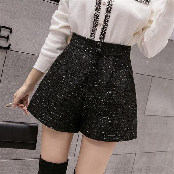 women's shorts tweed women high waist irregular solid winter korean thicken woolen wide leg, White;black
women's shorts tweed women high waist irregular solid winter korean thicken woolen wide leg, White;black