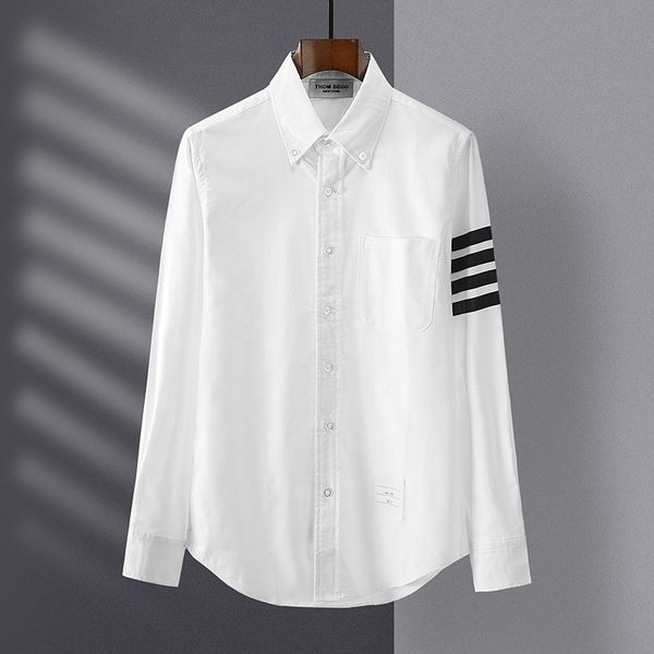 men's and women's autumn winter new tb four black bars long sleeve oxford spinning casual korean fashion men's shirt, White;black
men's and women's autumn winter new tb four black bars long sleeve oxford spinning casual korean fashion men's shirt, White;black