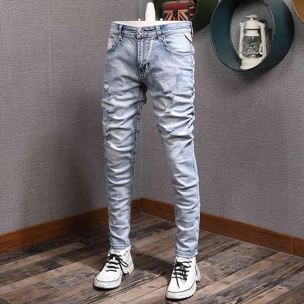 jeans italian style fashion retro light blue elastic cotton slim ripped jeans men streetwear vintage designer denim pants
jeans italian style fashion retro light blue elastic cotton slim ripped jeans men streetwear vintage designer denim pants