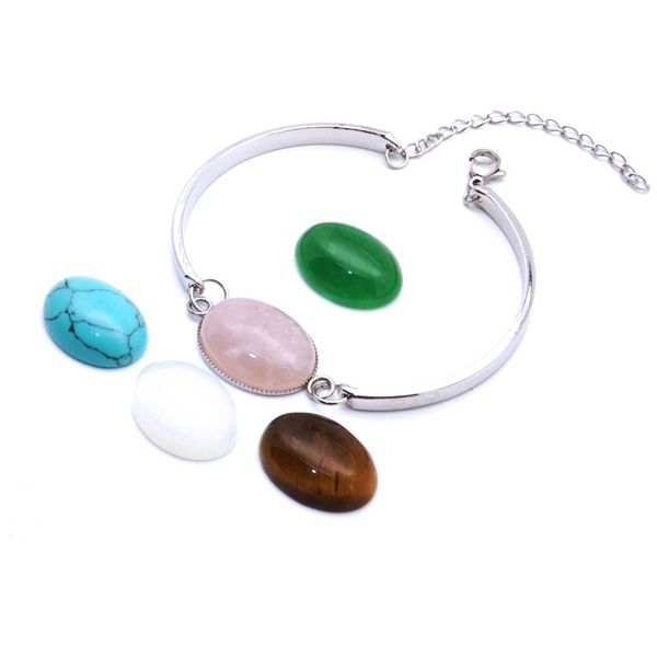 oval dyed & natural stone charms bracelet for women opal glass pink crystal bangle fashion boho jewelry girl, Golden;silver
oval dyed & natural stone charms bracelet for women opal glass pink crystal bangle fashion boho jewelry girl, Golden;silver