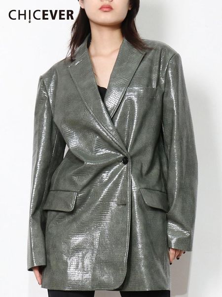 women's suits & blazers chicever casual pu leather asymmetrical blazer for women notched collar long sleeve solid female fashion clothi, White;black
women's suits & blazers chicever casual pu leather asymmetrical blazer for women notched collar long sleeve solid female fashion clothi, White;black