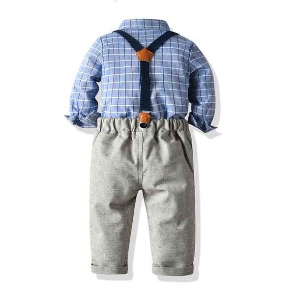 children's wear boys' british style trousers suit plaid long sleeve shirt two piece set, Blue
children's wear boys' british style trousers suit plaid long sleeve shirt two piece set, Blue