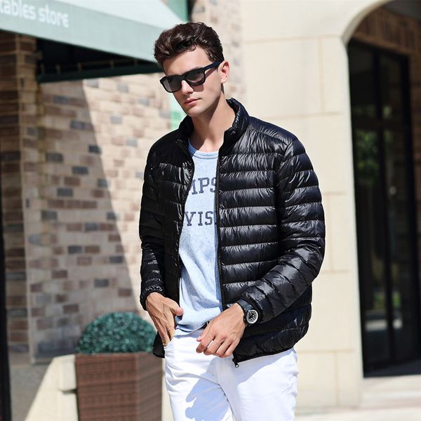 men 's down jacket new lightweight packable big yards male stand collar feather dress man' s winter coat, Black
men 's down jacket new lightweight packable big yards male stand collar feather dress man' s winter coat, Black
