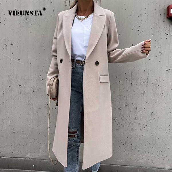 winter casual vintage long sleeve warm overcoat women autumn suit collar long woolen coats fashion elegant solid buttoned jacket 211130, Black
winter casual vintage long sleeve warm overcoat women autumn suit collar long woolen coats fashion elegant solid buttoned jacket 211130, Black