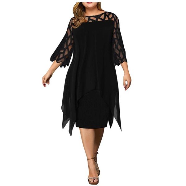 casual dresses vintage elegant dress women plus size fashion lace splicing chiffon with seven sleeves midi sukienka na co dzien, Black;gray
casual dresses vintage elegant dress women plus size fashion lace splicing chiffon with seven sleeves midi sukienka na co dzien, Black;gray